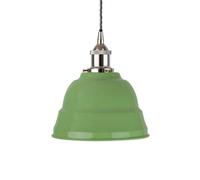 Mint Green Lincoln Painted Dome Pendant Light With Nickel Lamp Holder And Grey Twisted Cable - Se Home