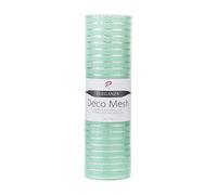 Mint Green Mesh with Silver Foil