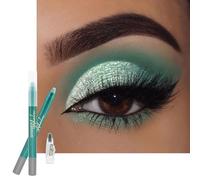 Mint Green Pearl Shimmer Eyeshadow Stick, Creamy Glitter Eye Shadow, Metallic Luster Eyeliner, Built-in Sharpener Pencil Crayon, Smooth Pigmented Eye Makeup, Gift for Women