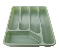 (MINT GREEN) Plastic Cutlery Tray Organiser 5 Compartment