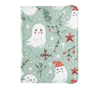 Mint Green Playful Ghostly Passport and Vaccine Card Holder Combo Travel Passport Wallet With Vaccination Card Slot Lightweight