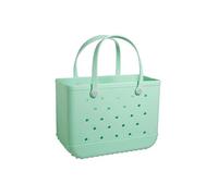 (mint green) Rubber Bag Bogg Style Hole Waterproof Durable Oversize Silicone Beach Tote
