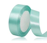 Mint Green Satin Ribbon 20mm x 22 Meters, Solid Colour Fabric Ribbon for Gift Wrapping, Crafting, Balloon, Sewing Project, Hair Bows, Bridal Bouquet, Wedding Favours Decoration