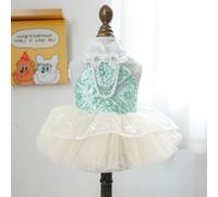 Mint Green Sequins and Pearl TuTu Dress for Pets - Spring and Summer Fashionable and Comfortable Pet Clothing