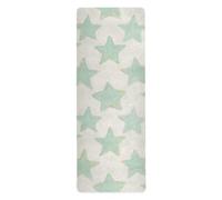 Mint Green Stars yoga mat foldable for floor workouts printed, non slip, hot yoga mat towel with bags tapete para ejercicio 71x26 inches
