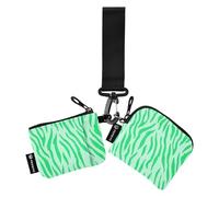 Mint Green Tigers Fur Texture Women's Coin Wallet Card Holder Slim Portable Card Organizer Purse with Keychain for Daily Use 2 Pcs de crédito para Hombre
