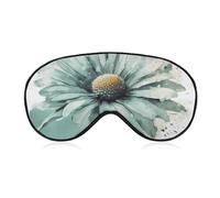Mint Green Watercolor Daisy Sleep Mask Soft Comfortable Eye Mask with Adjustable Strap Eye Cover Eye Shade for Men Women Work Travel
