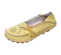 Mint Green Women's Loafers & Moccasins Comfort Wide Fit Walking Cute Flat Loafer Flower Hollow Out Soft Cowhide Leather Loafer Flat Shoes Slip-Ons Ladies Loafers Slippers Footwear UK Size 7.5