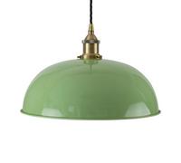 Mint Green Worcester Painted Dome Pendant Light With Antique Brass Lamp Holder And Black Twisted Cable - Se Home