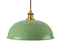 Mint Green Worcester Painted Dome Pendant Light With Antique Gold Lamp Holder And Brown Twisted Cable - Se Home
