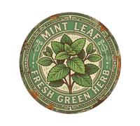 Mint Leaf Fresh Green Herb Metal Tin Sign