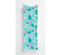 Mint Leaves Body Pillow Cover 28x35 Inch, Durable Velvet pillow Case Summer, Long body Pillow case cover Soft Breathable, Decorative Bolster Pillowcase for Hotel Couch Bedroom