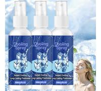 Mint Menthol Cold Spray and Cooling Wipe Set - Portable Outdoor Sports Camping Cooling,Long-Lasting Deodorizing Cool Summer Essentials,Hot Weather Instant Heat Body & Face Mis (3pcs)