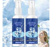 Mint Menthol Cold Spray and Cooling Wipe Set - Portable Outdoor Sports Camping Cooling,Long-Lasting Deodorizing Cool Summer Essentials,Hot Weather Instant Heat Body & Face Mis (2pcs)