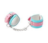 Mint Pink Bondage Kit Pink Restraints Set Handcuffs Ankle Cuffs Fetters Collar and Leash Choker BDSM Erotic Sex Toys ONLY Ankle Cuffs One Size