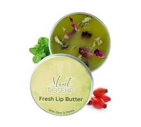 Mint Rosehip Lip Balm | Fresh Infused Lip Butter with Desi Ghee & Raw Honey | For Lip Pigmentation, Lightening & Repair of Dark, Chapped Lips | Cooling & Nourishing Formula | 10g