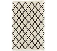 Mint Rugs Pearl Cream Black Polypropylene Rug, 80 x 200 cm