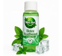 Mint Shot Detox Mouthwash - Alcohol-Free Oral Rinse with Natural - Sugar-Free, 100% Vegan - Fast-Acting Fresh Breath Cleanse - Made in UK - Daily Mint Detox Formula