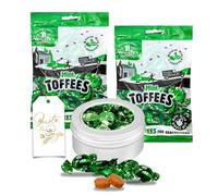 Mint Toffees Treat Bundle | 2 Pack of Chewy Toffees with a Handy Screw Lid Tin & Gift Tag | Gift Set for Mint Lovers - 300g in Total