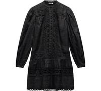 Mint Velvet Black Lace Detail Mini Dress - 12, BLACK