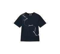Mint Velvet Navy Ribbon Print T-Shirt - Medium, Navy