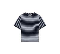 Mint Velvet Navy Stripe Scallop Trim T-Shirt - X-Large, Navy