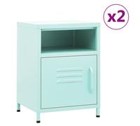 1/2x Nightstand Steel Bedside Bed Side Storage Cabinet Multi Colours vidaXL