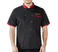 Mintao Personalized Chef Jacket Custom Name Chef Coat DIY Short Sleeve Chef Jacket Classic Chef Shirt for Men Women