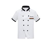 Mintao Personalized Chef Jacket Custom Name Chef Coat DIY Short Sleeve Chef Jacket Classic Chef Shirt for Men Women