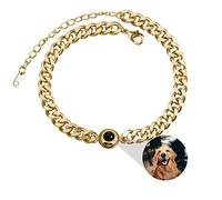 Mintao Personalized Photo Bracelet With Picture Inside, Cuban Chain Custom Picture Bracelet for Men - Custom Picture Bracelet for Men, Gold