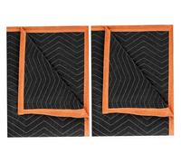 Mintboo Large Moving Blankets 80*72in Heavy Duty, Quilted Furniture Pads for Moving, Shipping, Wrapping, Padded Mover Blankets, Black, 2 Pack
