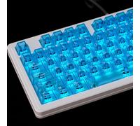 mintcaps Crystal Clear Keyboard Keycaps Transparent PC Cherry Profile Blue Keycap Set 114 Keys Shine Through Key Cap for Cherry Gateron Mx Switches Mechanical Keyboard