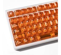 mintcaps Crystal Clear Keyboard Keycaps Transparent PC Cherry Profile Orange Keycap Set 114 Keys Shine Through Key Cap for Cherry Gateron Mx Switches Mechanical Keyboard