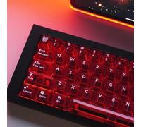 mintcaps Crystal Clear Keyboard Keycaps Transparent PC Cherry Profile Red Keycap Set 114 Keys Shine Through Key Cap for Cherry Gateron Mx Switches Mechanical Keyboard