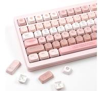 mintcaps PBT Keycaps 120 Keys MOA Profile Keycap Dye-Sublimation Pink Keycaps Set Custom Keycap for Cherry Gateron MX Swithes Mechanical Keyboards