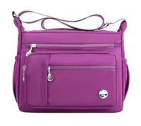MINTEGRA Women Shoulder Handbag Roomy Multiple Pockets Bag Ladies Crossbody Purse Fashion Tote Top Handle Satchel, Purple-l, L, Casual