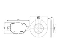 Mintex Front Brake Discs & Pads fits Toyota Corolla Verso 2001-2004 1.8 2.0