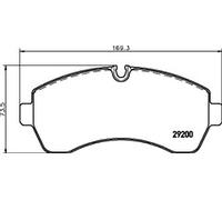 Front Brake Pads Full Set Of 4 MDB2804 Mercedes VW Mintex
