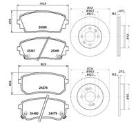Mintex Front & Rear Brake Discs & Pads fits Kia Picanto II 2011-2017 1.0 1.2