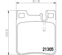 Mintex MDB1627 Rear Brake Pad Set Fits Chrysler Mercedes 124 C-class Clk E-class