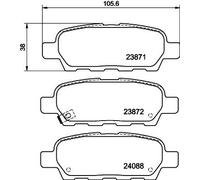 Mintex MDB2261 Rear Brake Pad Set Fits Infiniti Nissan Renault Samsung Suzuki Ex