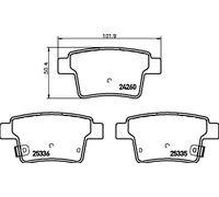 Mintex MDB2691 Rear Brake Pad Set Fits Byd Emgrand Ford Geely Jaguar Mercury Ec8