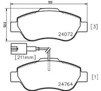 Mintex MDB3019 Front Brake Pad Set Fits Fiat Ford 500 C Ka