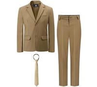 mintgreen 3pcs Boys' Suits Set, Jacket & Trousers with Tie, 5-13 Years