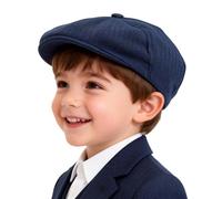 mintgreen Baby Boys Newsboy Cap, Infant Herringbone Tweed Flat Baker Boy Hat, Blue, 1-2 Years