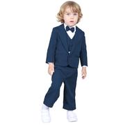 mintgreen Baby Boys' Suits Blazers, Wedding Outfits Formal Wear Tuxedo Long Sleeve Costume, Dark Blue, 2-3 Years, 120