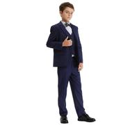 mintgreen Boys Blazer Suit Kids Wedding Outfits Page Boy Gentleman Tuexdo Sets, Dark Blue, 13-14 Years, Tag 14