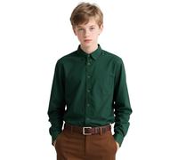 mintgreen Boys School Shirts, Kids Scout Button Down Cotton Long Sleeve Formal Uniform Solid Clothes, Green, 13-14 Years, 170