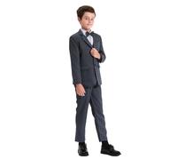 mintgreen Boys' Suits & Blazers, Kids Wedding Outfit Party Formal Pageboy Prom Tuxedo, Plaid Blue, 9-10 Years