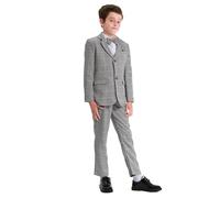 mintgreen Boys' Suits & Blazers, Kids Wedding Outfit Party Formal Pageboy Prom Tuxedo, Plaid Grey, 11-12 Years